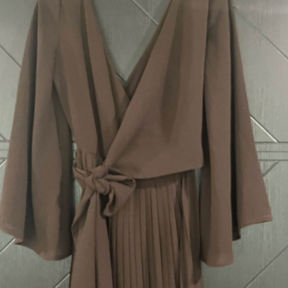 Maxi pleated dress Komono sleeves faux wrap - Picture 2 of 3